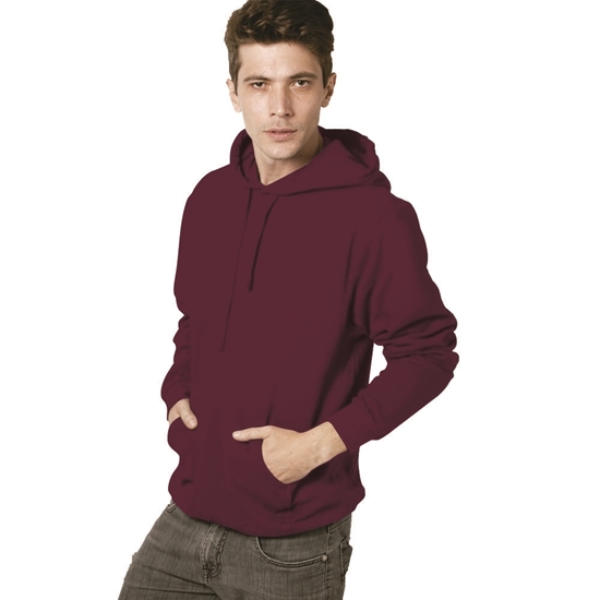 M&O SUDADERA UNISEX FELPA SIN CIERRE CON CAPUCHA 3320 - Imagen 4