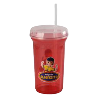 Vaso 12 Oz Con Tapa Y Popote