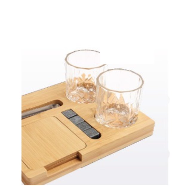 Set de vasos con base de bambú